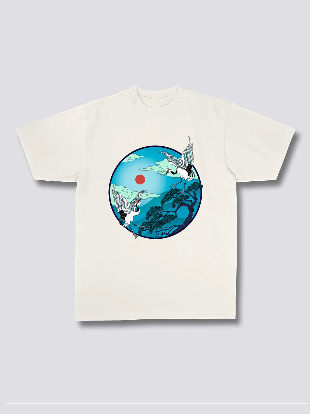 Front Print - Flying Cranes T-Shirt