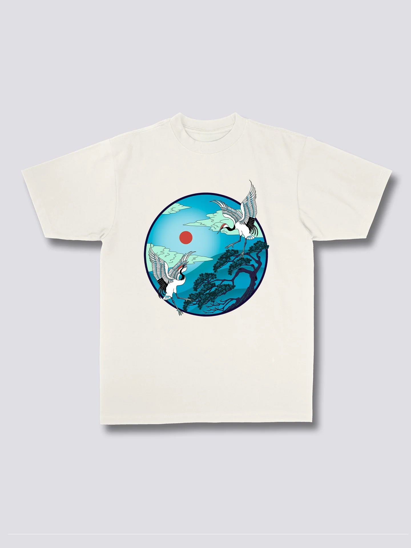 Front Print - Flying Cranes T-Shirt