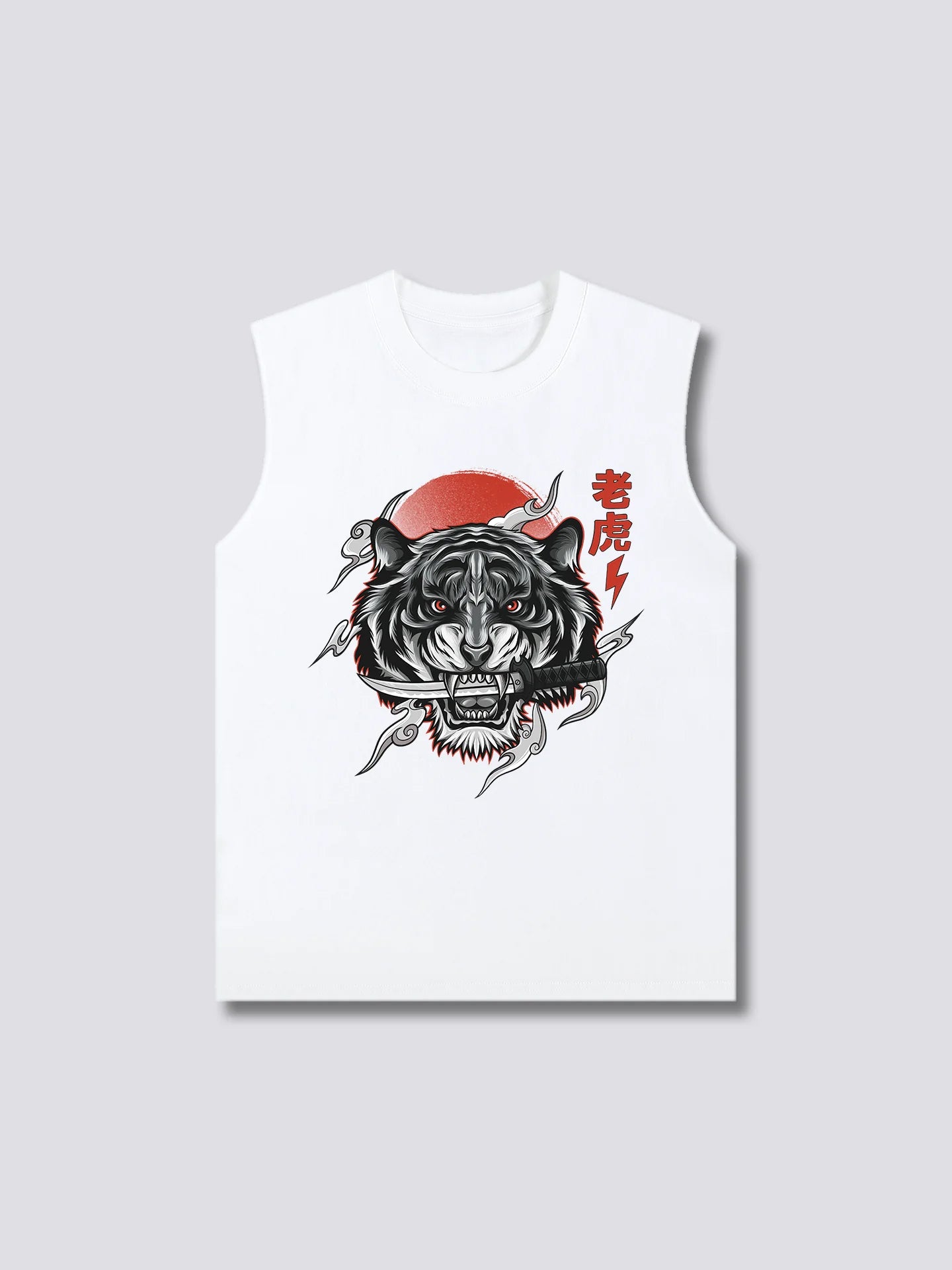 Front Print - White Tiger Tank Top