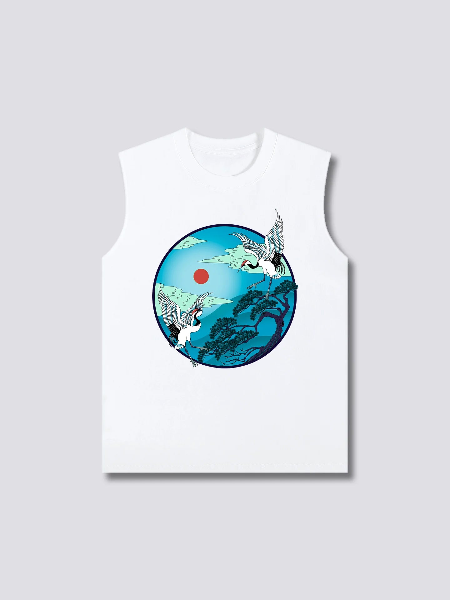 Front Print - Flying Cranes Tank Top