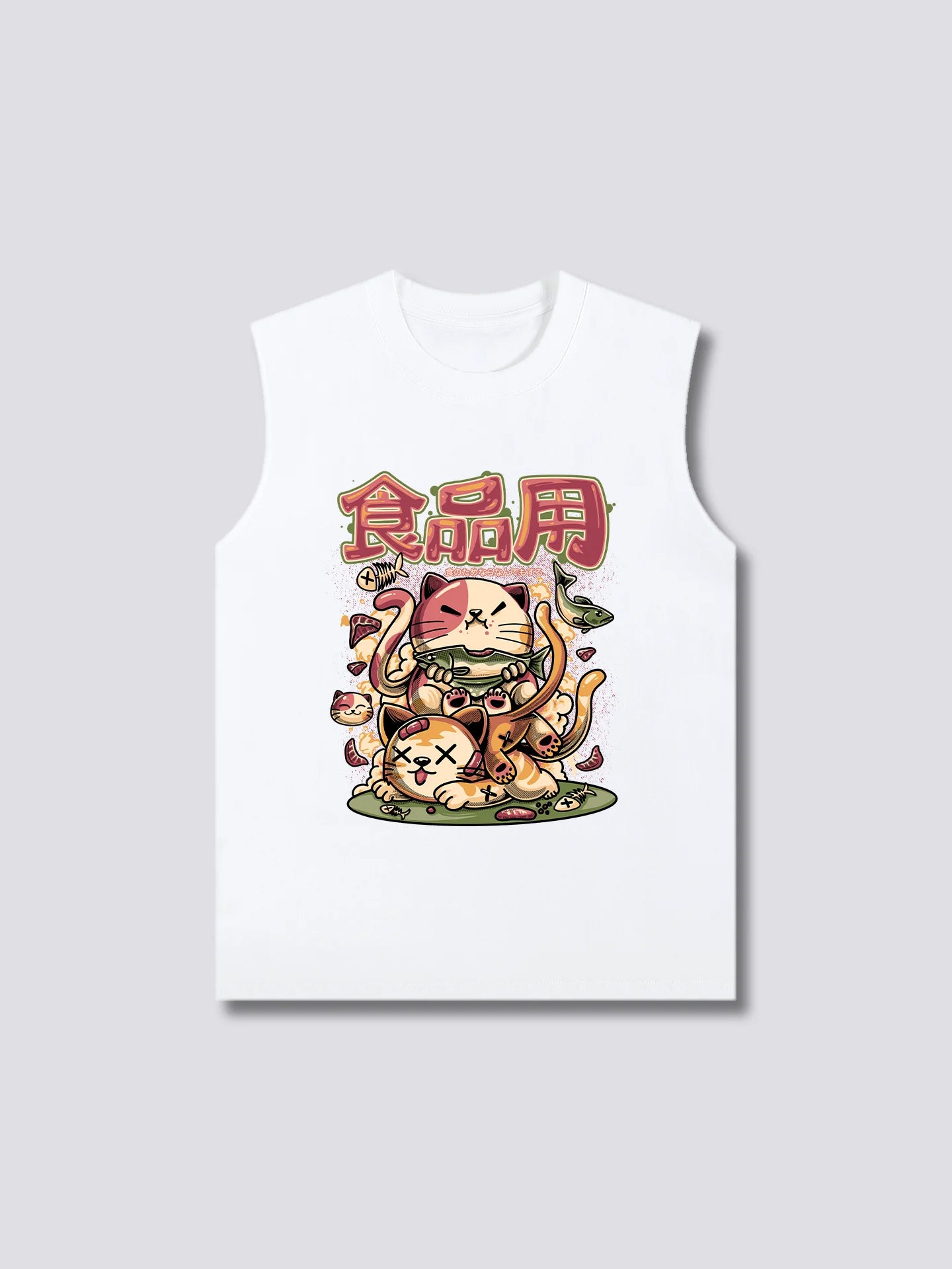 Front Print - Hungry Neko Tank Top