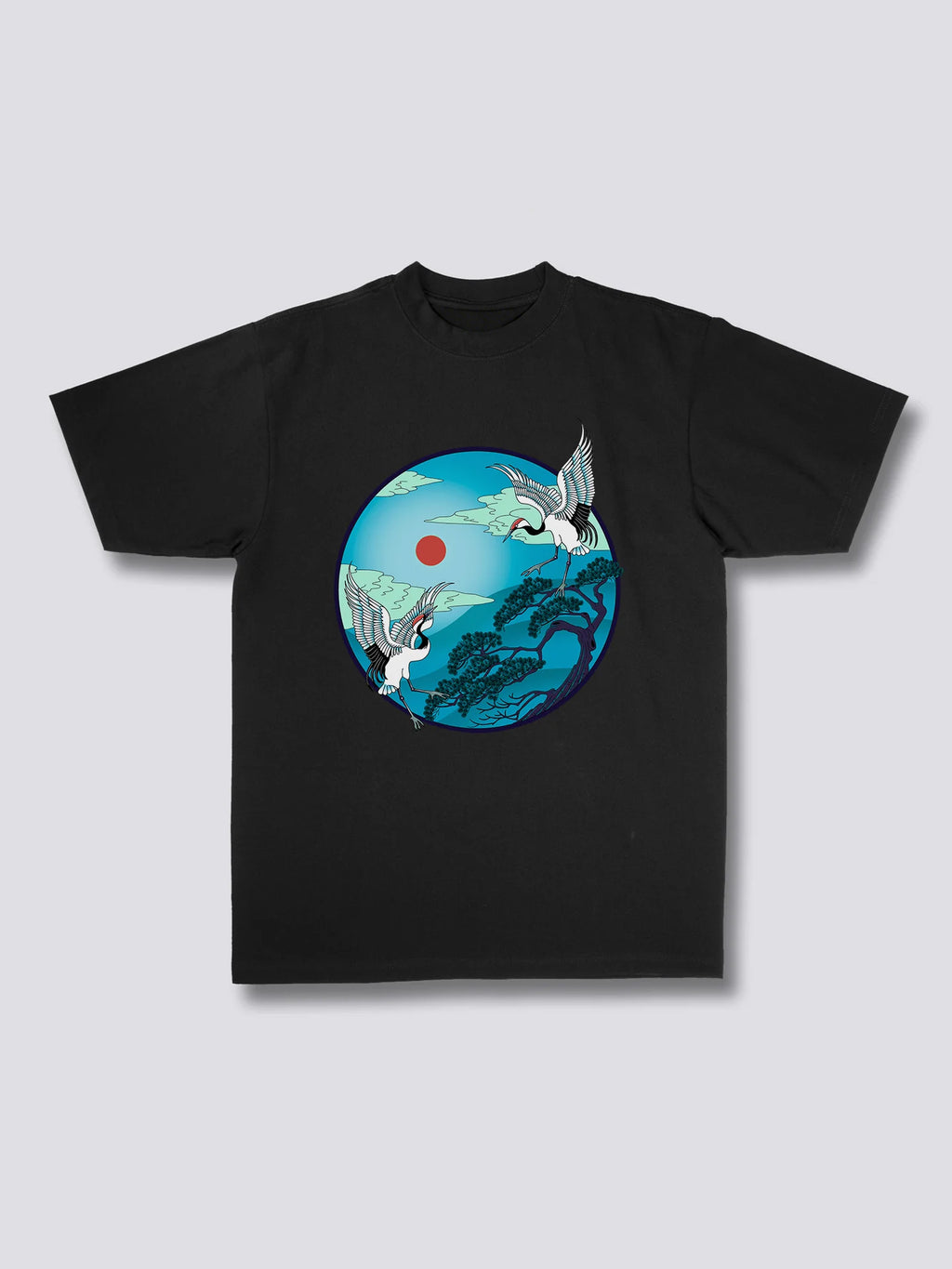Front Print - Flying Cranes T-Shirt