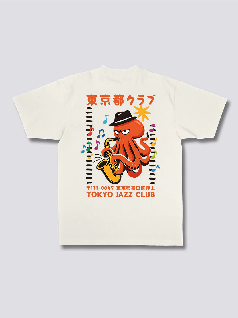 Octopus In Band T-Shirt
