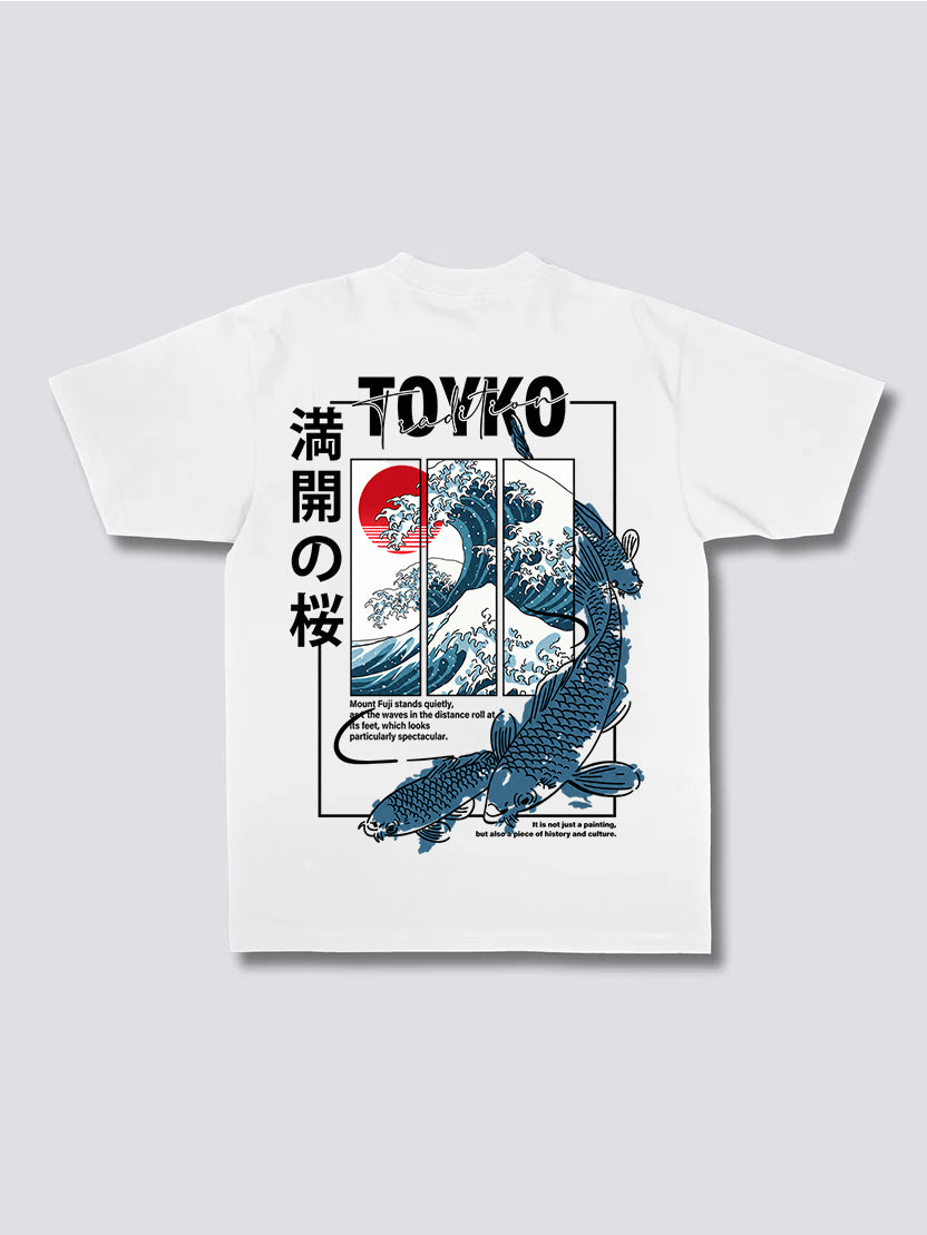Kanagawa Wave Koi Fish T Shirt