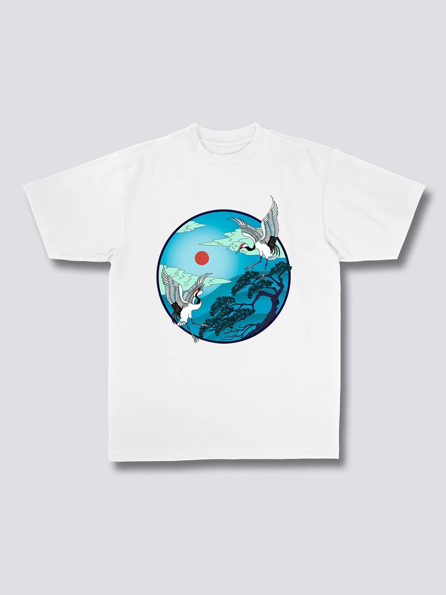 Front Print - Flying Cranes T-Shirt