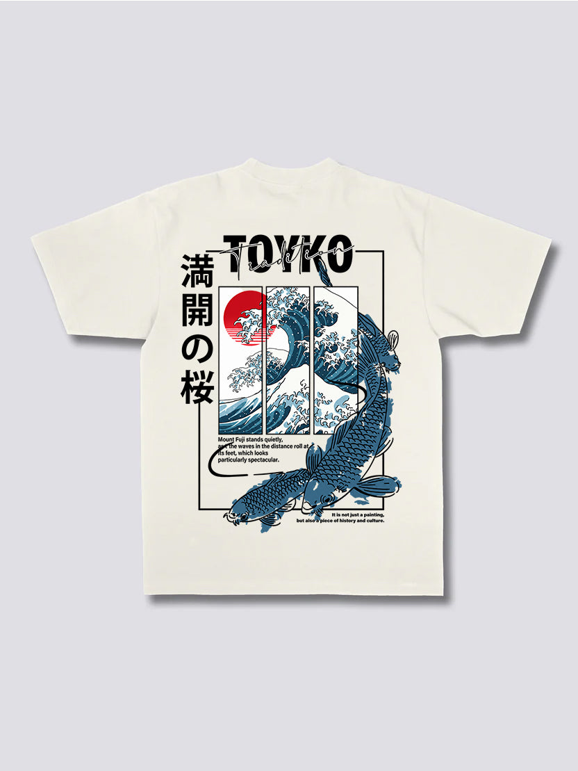 Kanagawa Wave Koi Fish T Shirt