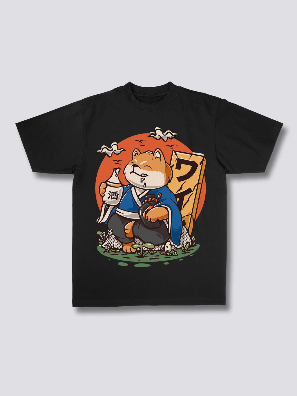 Front Print - Drunk Shiba T-Shirt