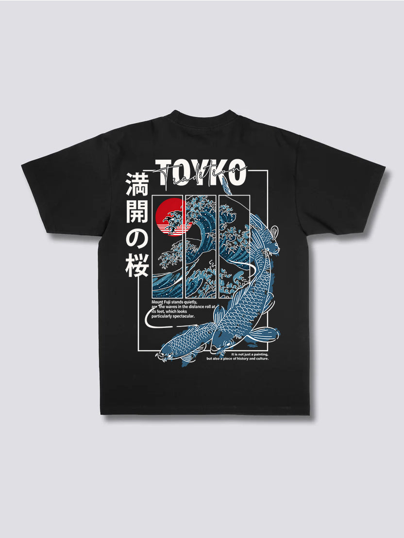Kanagawa Wave Koi Fish T Shirt