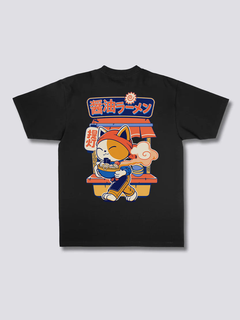 Cat Eating Ramen T-shirt