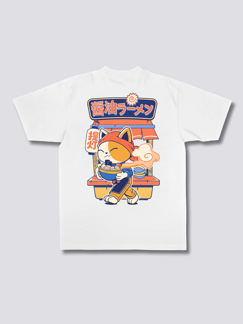 Cat Eating Ramen T-shirt