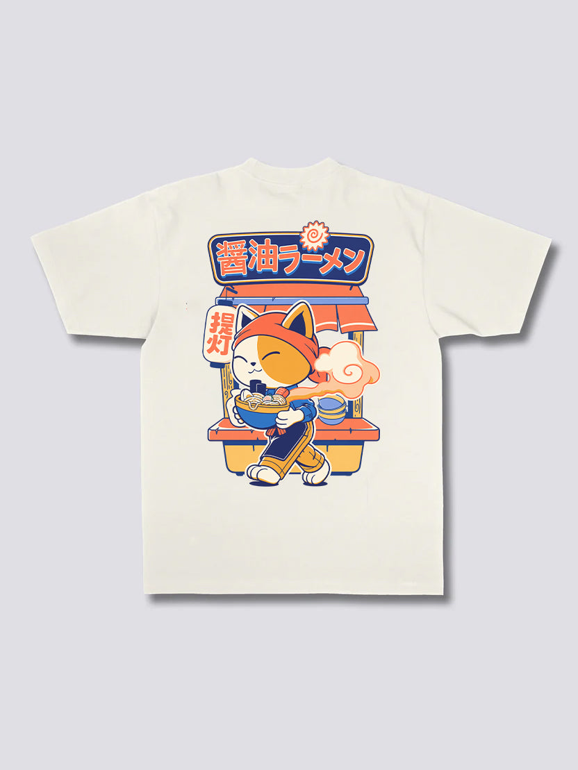 Cat Eating Ramen T-shirt