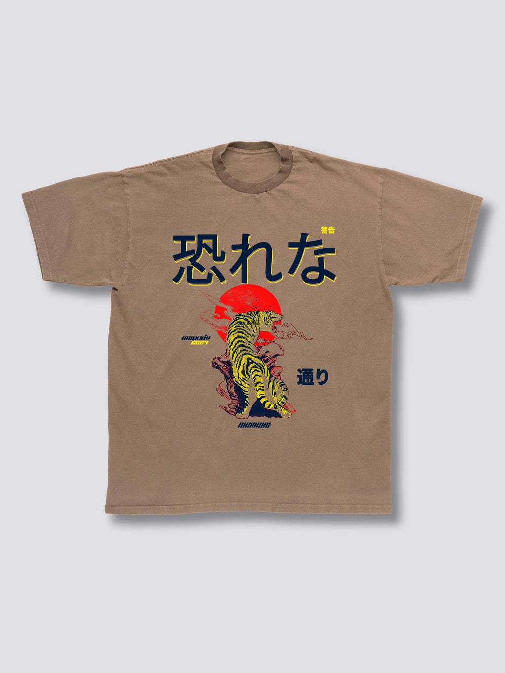 Front Print - Japan Tiger Vintage T-Shirt