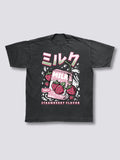 Front Print - Strawberry Milk Vintage T-Shirt