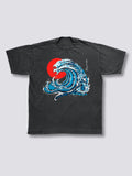Front Print - Wavy Phoenix Vintage T-Shirt