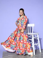 B9-3-3新品印度女装大摆连衣裙V领七分袖民族风收腰显瘦长裙  棉