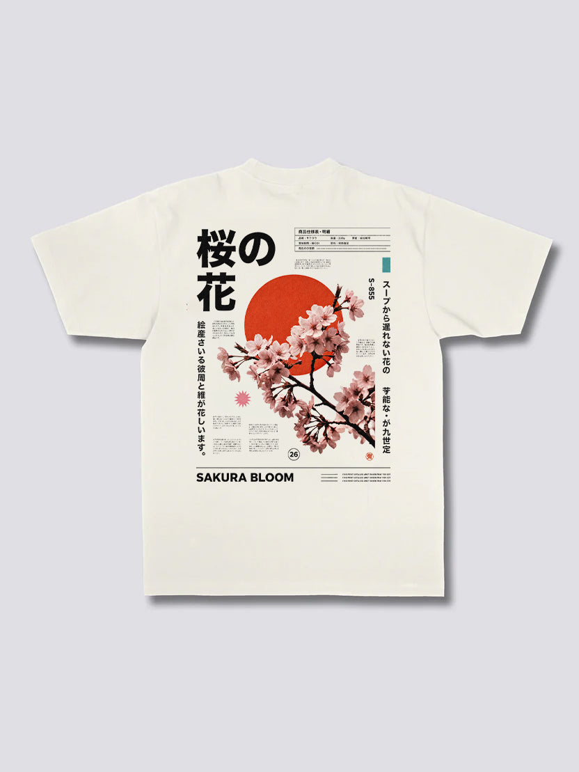 Sakura Cherry Blossom Retro T-Shirt