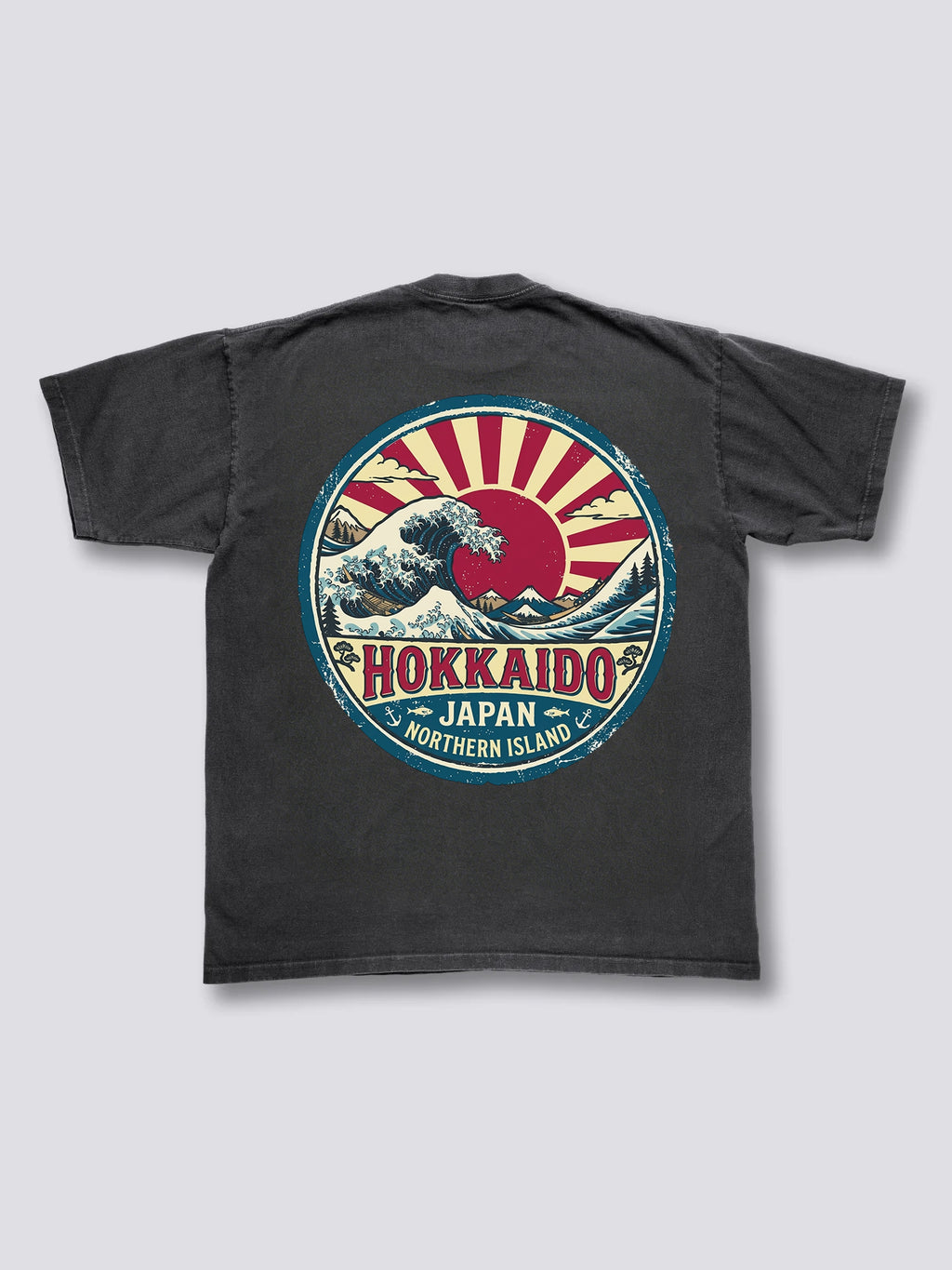 Hokkaido Wave Badge Vintage T-shirt