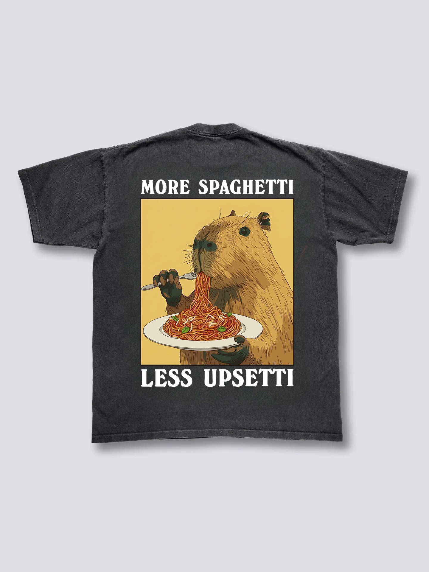 Capybara Eating Pasta Vintage T-shirt