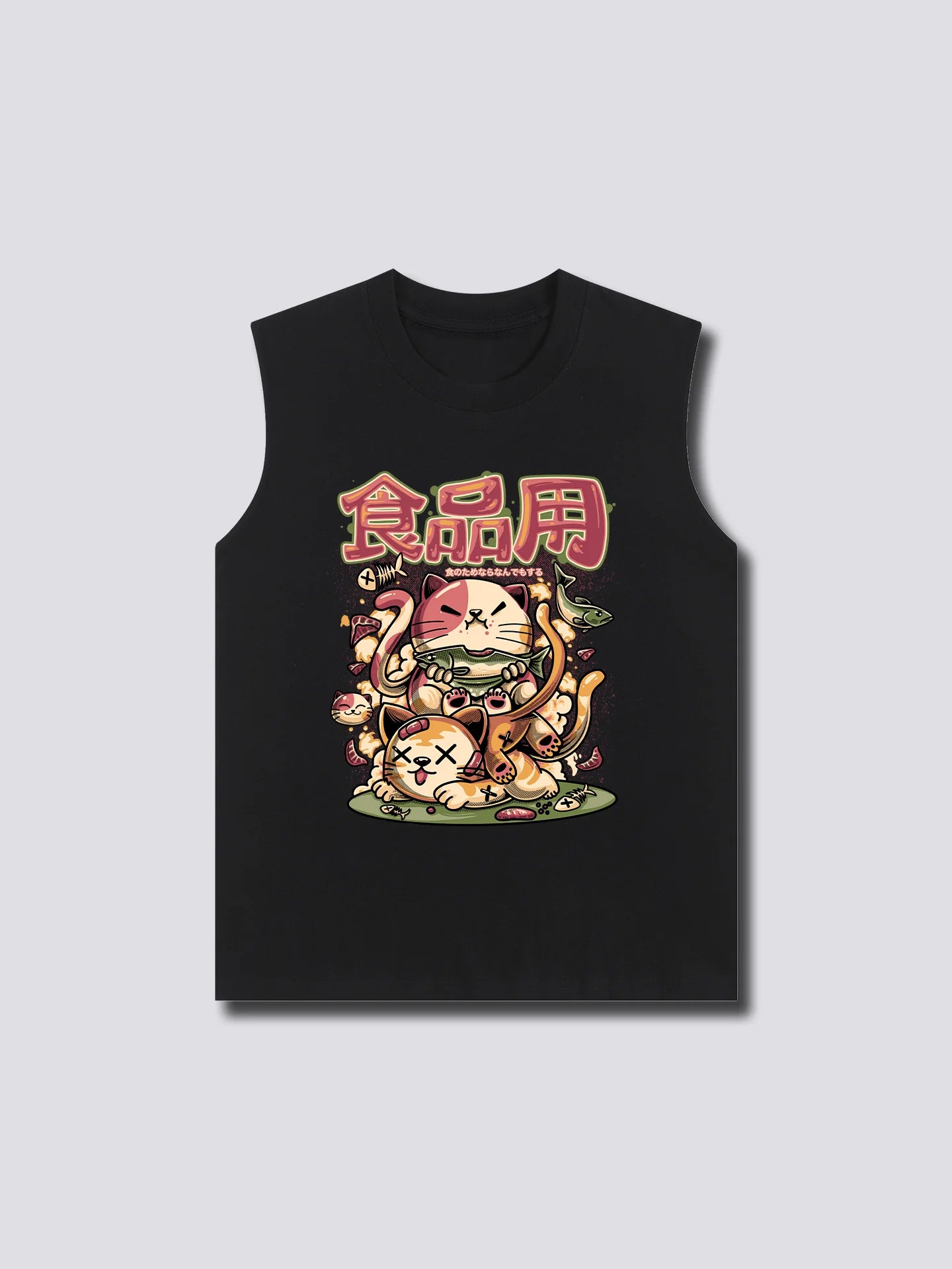 Front Print - Hungry Neko Tank Top