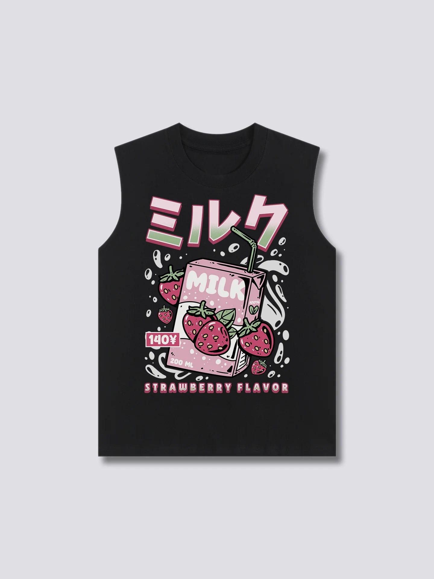 Front Print - Strawberry Milk Tank Top