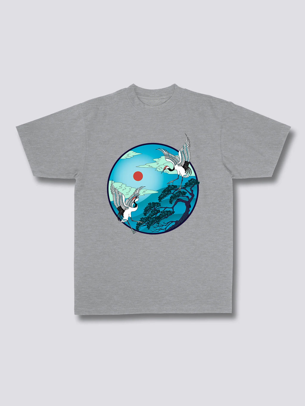 Front Print - Flying Cranes T-Shirt
