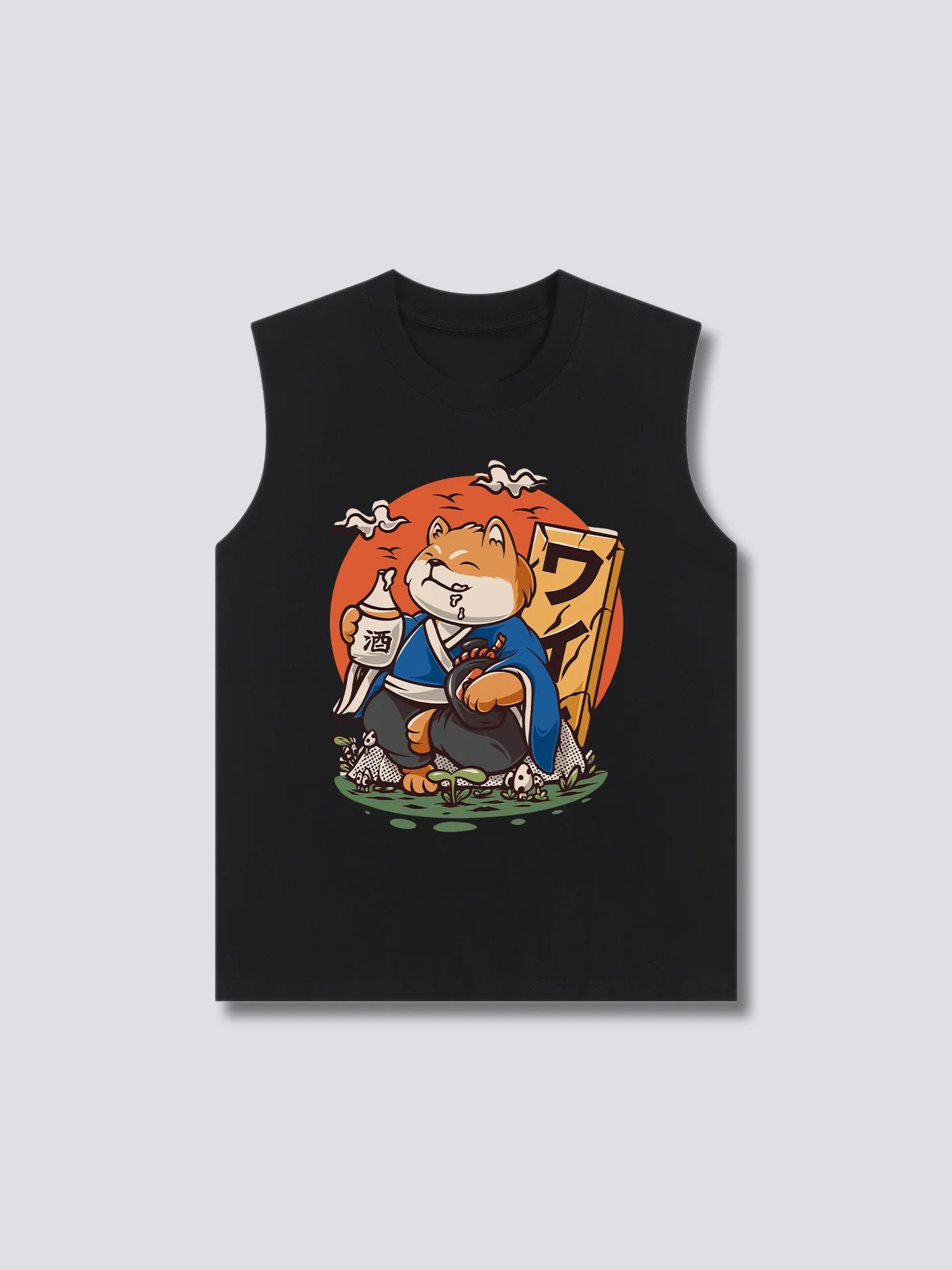 Front Print - Drunk Shiba Tank Top